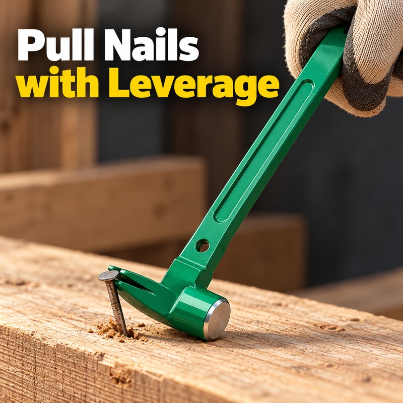 12in Multi-Purpose Claw Hammer Pry Bar Set – All-in-One Nail