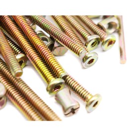 binifiMux 15-Pack 1/4-20 x 3-1/2" Crib Screws, Zinc Plated Hex Socket Cap Bolts Barrel Nuts for Bunk Bed Cots Chiars Furniture