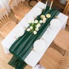 CHUQING Table runner chiffon, dark green, in green, table runner,