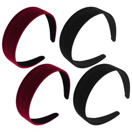 4 Stück Frauen Mit Weitem Geschnittenem Stirnbändern, Retro-Stirnbändern, Einfachen Stirnbändern, Stirnbändern Gegen Rutsch, Klassisches Design-Stirnbänder.