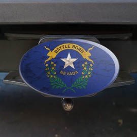 GRAPHICS & MORE Rustic Distressed Nevada State Flag Oval Tow Trailer Hitch Cover Plug Insert
