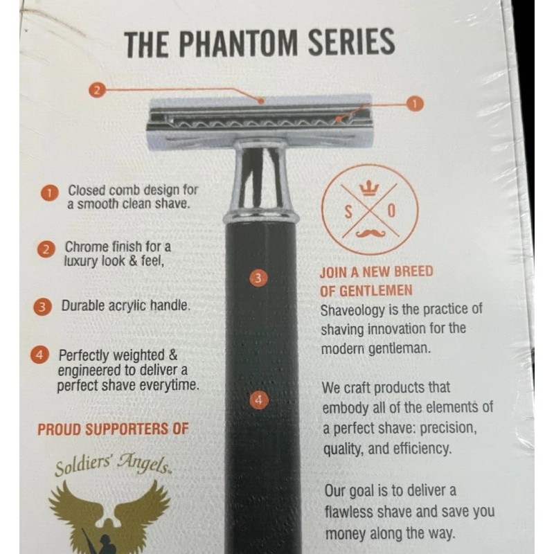 Shaveology Luxury Double Edge Safety Razor The Phantom Series New