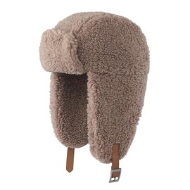 Women's Winter Hats Men's Aviator Hat Trapper Fleece Trapper Hat Warm Pilot Hat Windproof Ski Hat with Ear Flaps Cuddly Hat Thickened Fleece Hat Winter Leisure Hat for Cycling Skiing, khaki