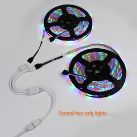 SUPERNIGHT LED Strip Splitter Connector 4 Pins 1 to 2 Y- Splitter Cables for 5050 3528 RGB LED Light Strip with 9 Male 4-pin Plugs (3-Pack)