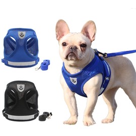 BOBOSP Dog Harness Anti-Pull Reflective Breathable Blue M