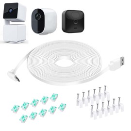 DIANMU 26FT Power Cable for Wyze Cam Pan V3, Arlo Essential, Blink Outdoor (3rd Gen), 90 Degree L-Shape Micro USB Weatherproof Power Extension Charging Cord (Not for Wyze V3), 1 Pack