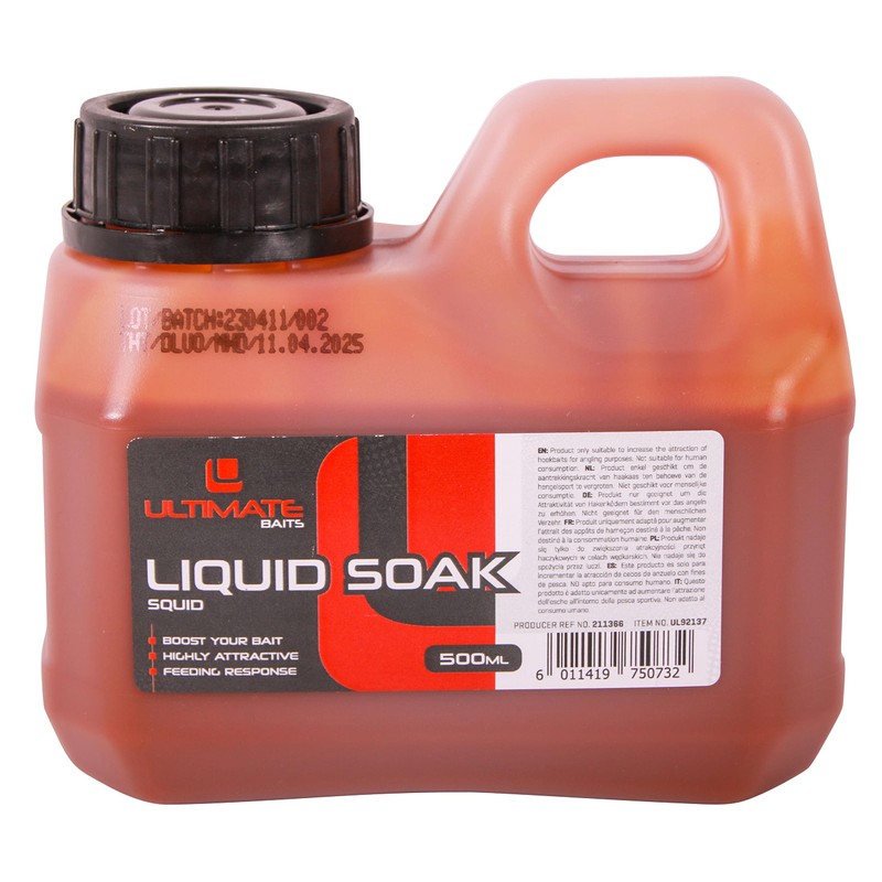 Ultimate Baits Liquid Soak 500 ml - Garlic Robin Red