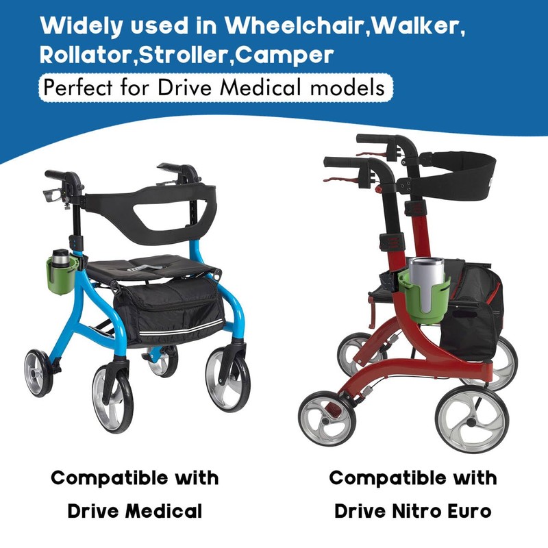 Universal Walker Cup Holder for Drive Medical Nitro Rollator &