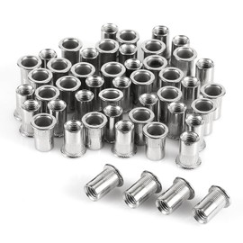 50pcs M8 Rivet Nuts, Stainless Steel Insert Nut Nut Insert Assortment Clinching Pressure Rivet Nut for Automotive Electrical and Industrial Products