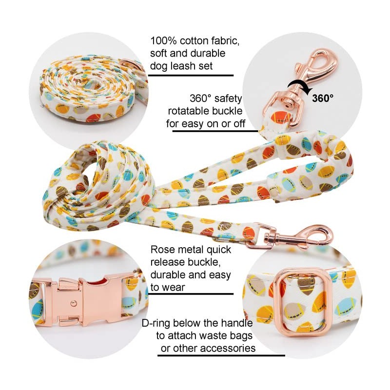 Hilkycton Dog Collar and Leash Set with Flower Bow Tie