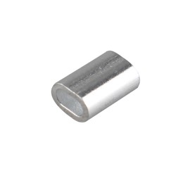 Futheda 100 pcs Aluminum Crimping Loop Sleeve Clips Oval Shaped for 1.5mm Cable Wire Rope Silver Tone