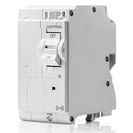 Leviton 30A 2-Pole Plug-On Smart Standard Branch Circuit Breaker, Hydraulic Magnetic, 120/240 VAC, LB230-S, White