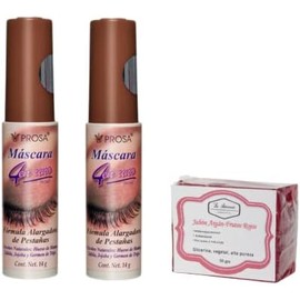 Prosa 4 en 1  2 Pack Mascara Pestañas Rimel Varios Modelos  1 Jabón 50g La Artesanal (Clásico Café)