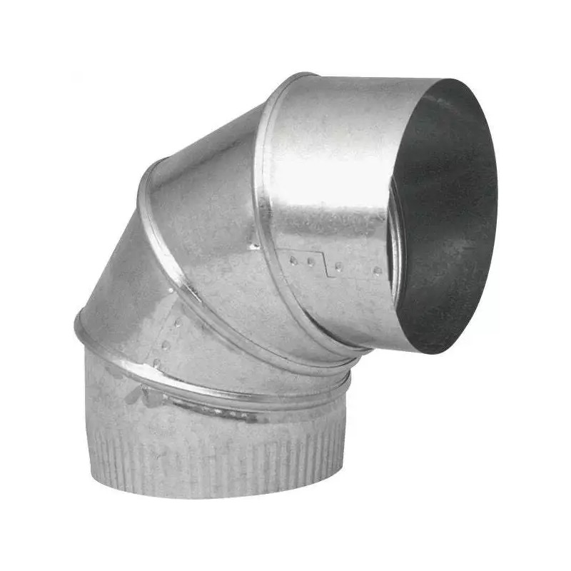 (1)-Galvanized Adjustable 5" 90 Degree 28 Ga Furnace Stove Pipe