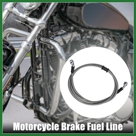 Motoforti 140cm 55.12" Motorcycle Braided Brake Clutch Oil Hoses Line Pipe Clutch Throttle Gas Line Fuel Pipe Silver Tone Carbon Fiber Pattern for ATV Dirt Bike Long-Lasting
