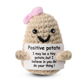 ddLUCK Funny Easter Basket Essentials Stuffers, Mom Gifts, Mini Positive Crochet Potato Decor, Appreciation Gift for Women Men Grandma Friends Teacher Coworker Employee Boss