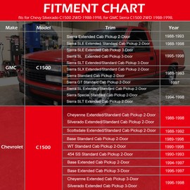 6'' Rear Drop Flip Kit with C Notch for Chevy Silverado for GMC Sierra C1500 Trucks 1988-1998, Rear Axle Lowering Flip Kit