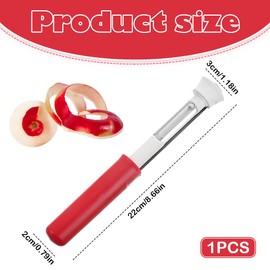 2-in-1 Stainless Steel Apple Corer & Peeler, Professional Fruit and Vegetable Peeler for Kitchen, Effortless Peeling for Apples, Potatoes, Carrots (Red)