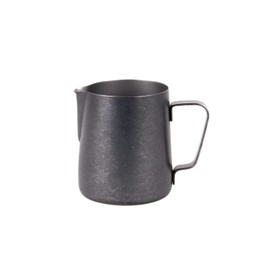 VINTAGE INOX Black Milk Jug, 11.8 fl oz (350 ml), Milk Pitcher, Made in Japan, Black VINTAGEINOX Cafe, Tea Coffee, Latte Art, Cappuccino, Stainless Steel, Aging, Unbreakable, Dishwasher Safe