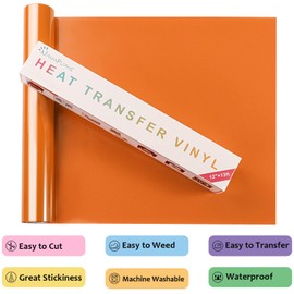 Nanaplums Plotter Film Textile, 30.5 cm x 4 m Transfer Film Plotter Flex Film for Cricut and Silhouette Cameo, Used in Textiles Transfer Film for Iron-On DIY T-Shirt, Fabrics (Orange Red)