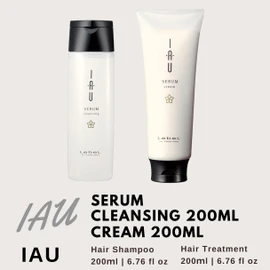 Lebel IAU Serum Cleansing Hair Shampoo 200ml & Lebel IAU Serum Cream 200ml Set (Green Tea Set)