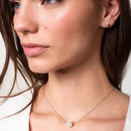 Xenox Women's 925 Sterling Silver Necklace with Pearl Pendant in Silver - Pearl Dreams - XS5322, Sterling Silver, Pearl