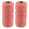 Red and White Twine String,Christmas Twine,656 Feet Cotton Bakers Twine,Packing String,for DIY Crafts & Gift Wrapping