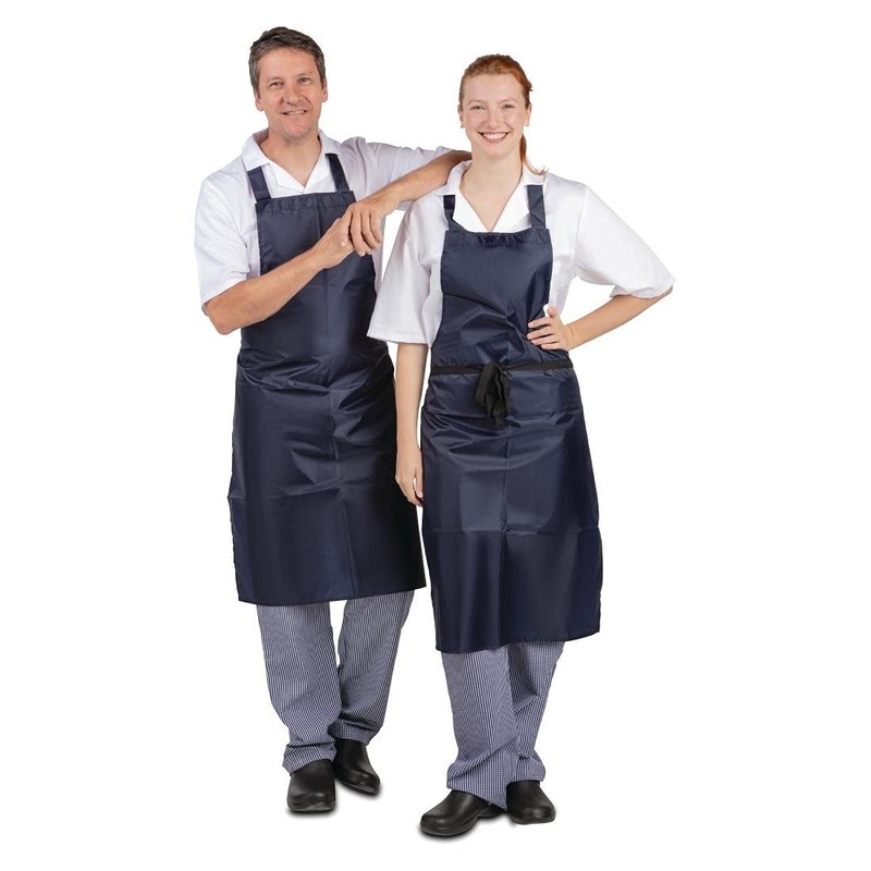 Whites Chefs Apparel Light Duty Waterproof Bib Apron Nylon Blue