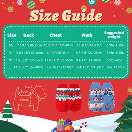 2 Packs Cat Christmas Sweater Pet Cute Knitwear Warm Winter Clothes for Kittys and Small Dogs (X-Small)