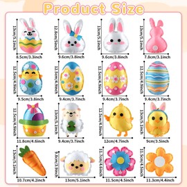 ZOIIWA 16 Sets Easter Felt Craft Kit Art and Crafts for Kids Egg Rabbit Sewing Kit Easter Craft DIY Kit for Beginners Easter Party Favors for Family School Classroom Party Supplies for Boys and Girls