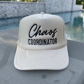 NACRE APPAREL Chaos Coordinator Embroidered Trucker Hat Adjustable Embroidery Trucker Hat Camo Front Split #33, 6 1/2