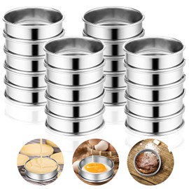 Tobeelec 20 Pcs English Muffin Rings, Stainless Steel Crumpet Rings, Non Stick Double Rolled Muffin Ring for Baking Fluffy Muffins, Pancakes, Pastry, Omelette, Metal Round Ring Pastry Ring for Baking