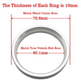 GoldenSunny 72.6 to 60.1 Hub Centric Rings, Aluminum Hubcentric Rings for Lexus GS300 GS350 GS400 IS250 IS300, Toyota Camry MR2 Sienna Avalon, Scion xB, Pack of 4
