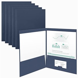 The Gallery Collection - 9 x 12 Two Pocket Presentation Folders - Perfect for Sales Material, Important Documents & More, (25 Qty) - Blue