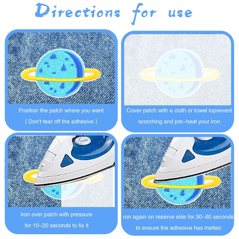 16PCS Solar System Space Patches - Funny Alien & Planet