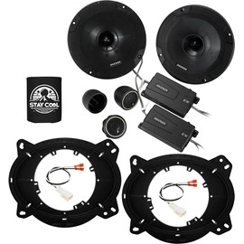 KICKER Speakers 6.5 inch for Toyota Tundra (Crew Cab) 2007-2013 Upgrade Kit - Pair of CS Series with Adapters and Harness, Component 6 1/2 Car Audio Front Door Speaker CSS65, 46CSS654