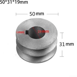 V-belt pulley, type A, double slot pulley, motor, cast iron, diameter power tool accessories, 72 x 31 x 24 mm, suitable for one type V-belt, timing belt (50 x 31 x 19 mm)
