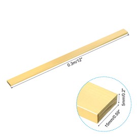 PATIKIL 1/5 x 3/5 x 12" H59 Brass Flat Bar, Solid Flat Mill Stock for Crafting Maintenance Electrical Architectural Decoration, Brass