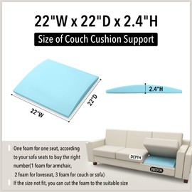 Tromlycs Couch Sofa Cushion Support for Sagging Seat 22 x 22 inch Arched Furniture Seat Under Cushion Sag Repair Set of 2