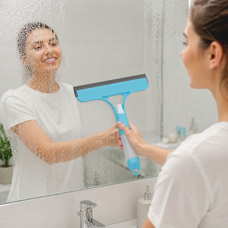 3-in-1 Shower Squeegee with Spray Nozzle - Handheld Glass &