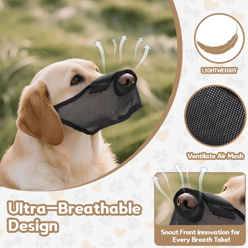 Soft Mesh Dog Muzzle for Extra Large Dogs, Breathable and