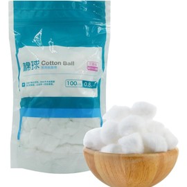 100Pcs White 0.8 Gram Cotton Ball with Self-Sealing Bag, Extra Large Absorbent Jumbo Cotton Balls, Natural Balls for Wound Care and Makeup，Balls and Swabs，Balls
