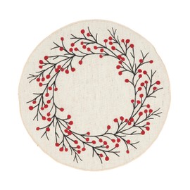 Festive Embroidered Berry Placemat (Set of 4)