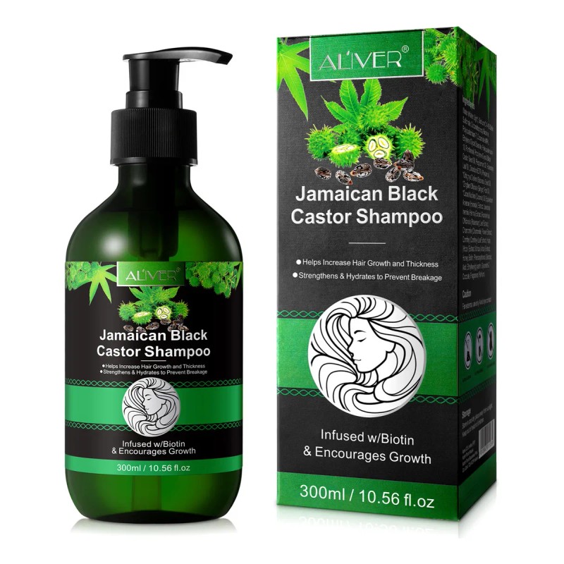 Shampoo Con Aceite De Recino Negro Jamaicano Con Biotina