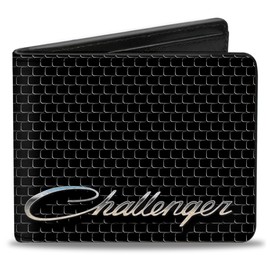 Buckle-Down Men's PU Bifold Wallet-Challenger Script/Grille, Multicolor, 4.0" x 3.5"