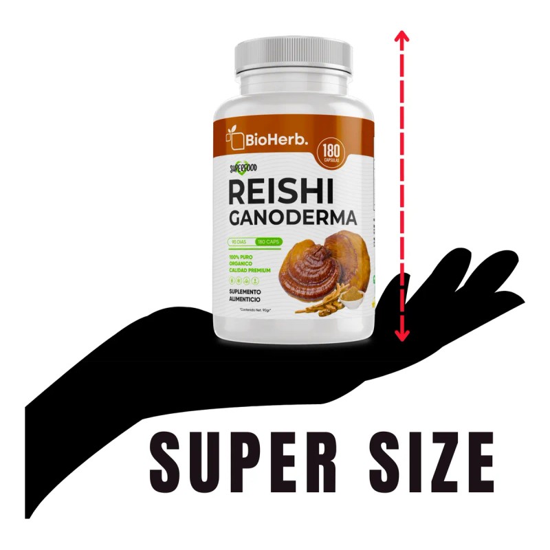 Hongo Reishi Ganoderma Extracto 100% Puro 2 Meses Bioherb Sin
