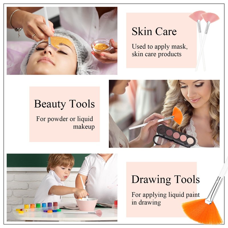 9 Pieces Facial Fan Mask Brushes, Soft Facial Applicator Brushes