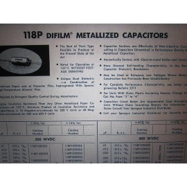 Sprague .33uF 10% 200V SPRAGUE 118P33492S3 Metallized Polyester Mineral Wax Capacitor, 2