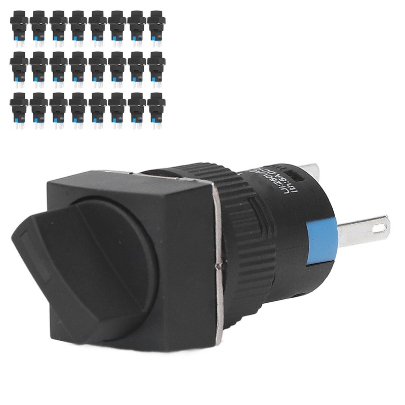 25PCS 16mm Square 5 Pin Knob Select Switch Self Locking