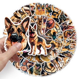 50PCS German Shepherd Stickers for Teens, Boys and Girls - Vinyl Pack for Skateboard, Guitar, Door, Laptop, Luggage, Car, Bike, Water Bottle - Birthday Party Supplies